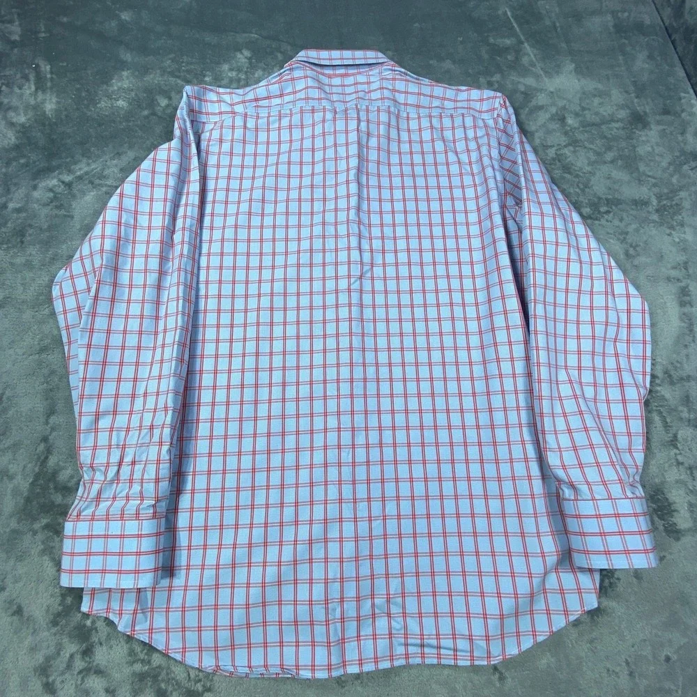 Banana Republic Dress Shirt Mens XL Slim Fit Non-Iron Cotton Long Sleeve Plaid
